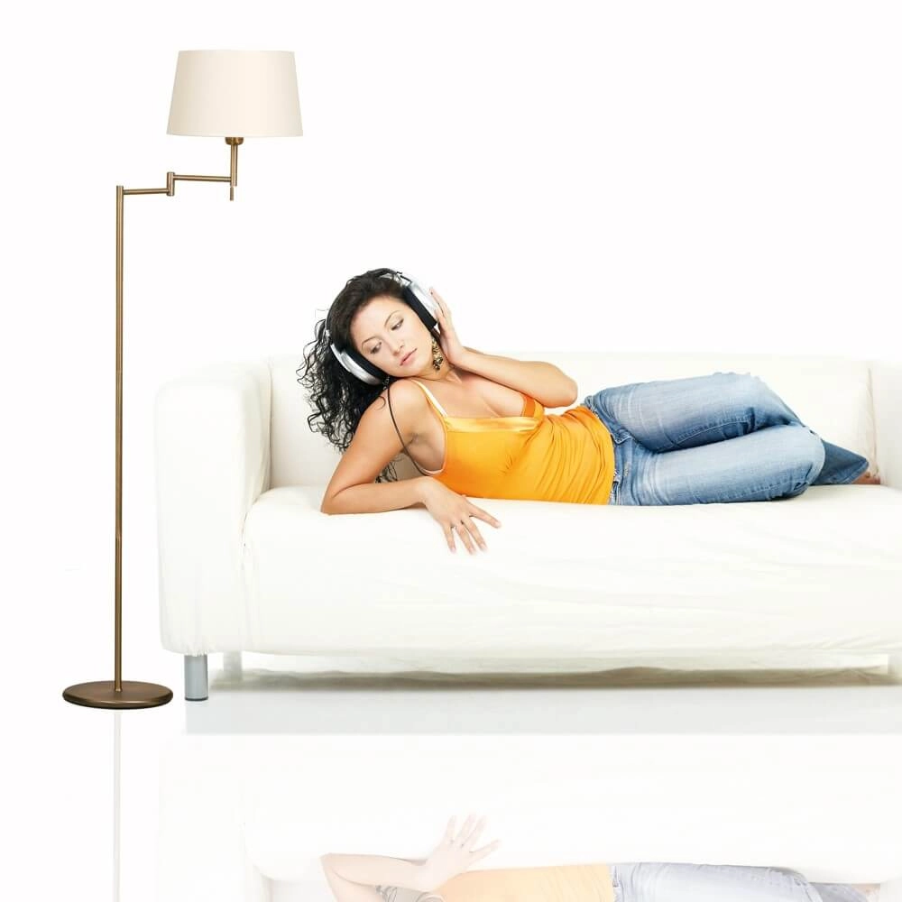 Stehlampe Mexlite 154 cm Broningbruin mit weißer Kapuze Steinhauer 8712746048087