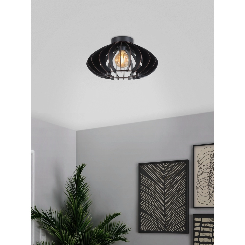 Holzdeckenlampe Cossano 3 schwarz - Ø 38 cm Eglo 9008606291373