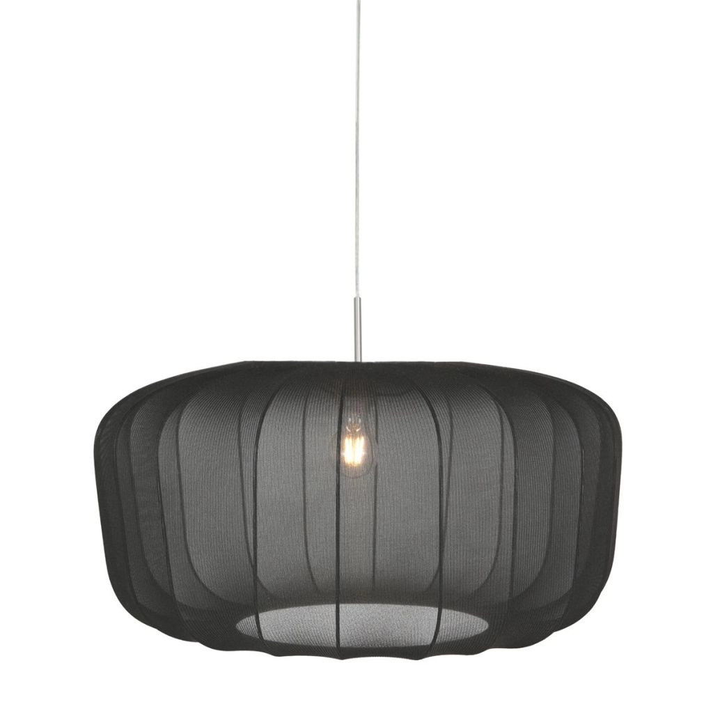 Schwarze Pendellampe Vela Lino Ø60cm