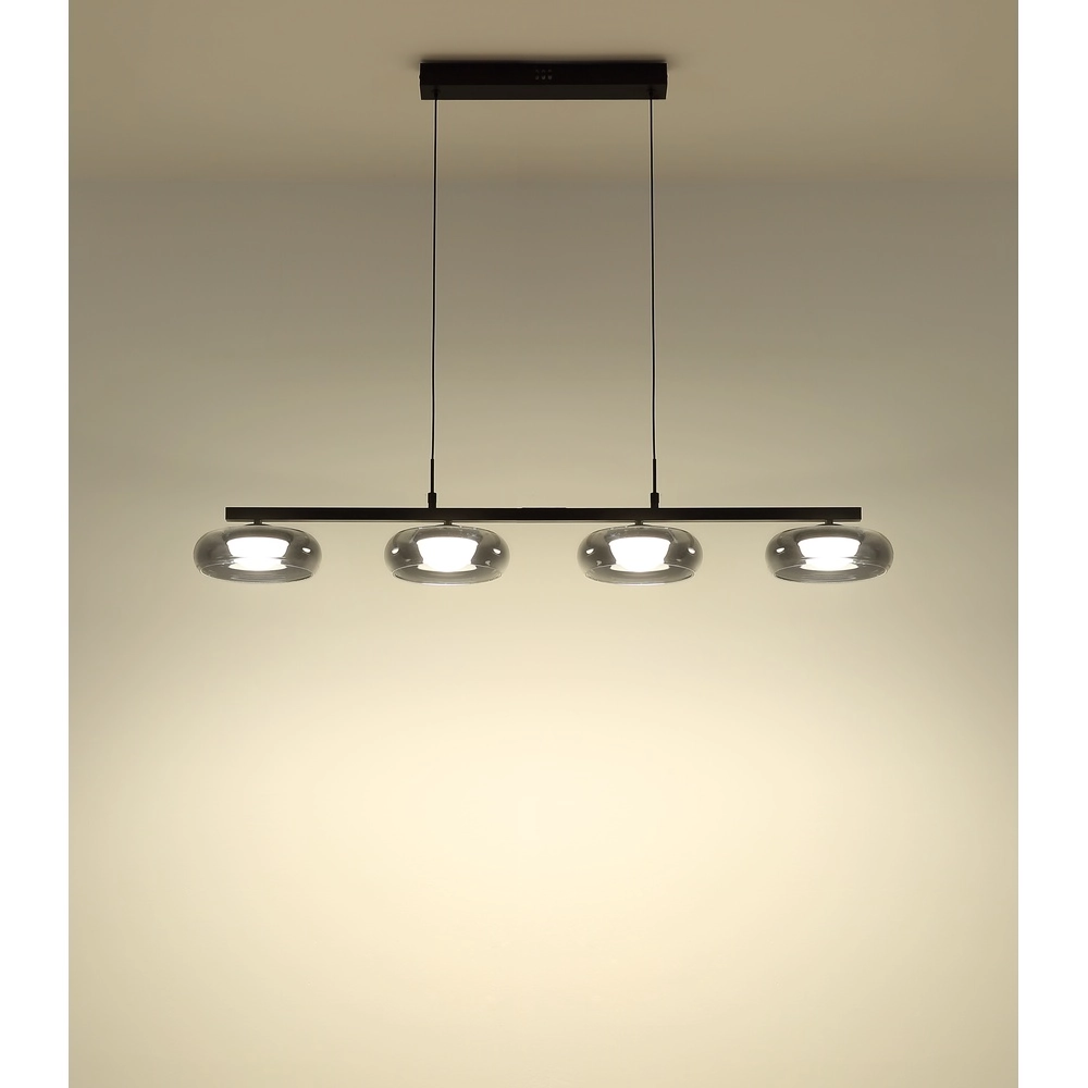 Design-Pendellampe Carlene 4-Licht Schwarz Globo 9007371569182
