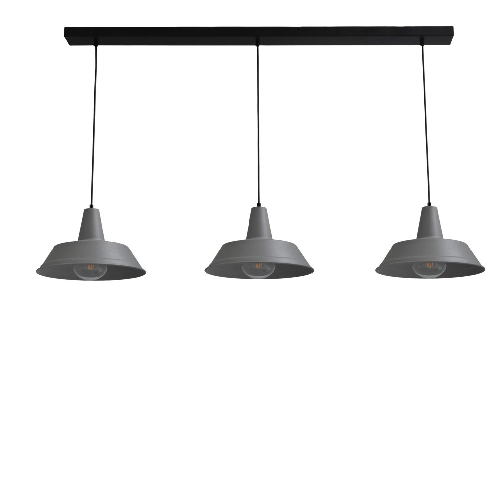 Esszimmerlampe Industria 3x35 3 Lichtgrau mit schwarz