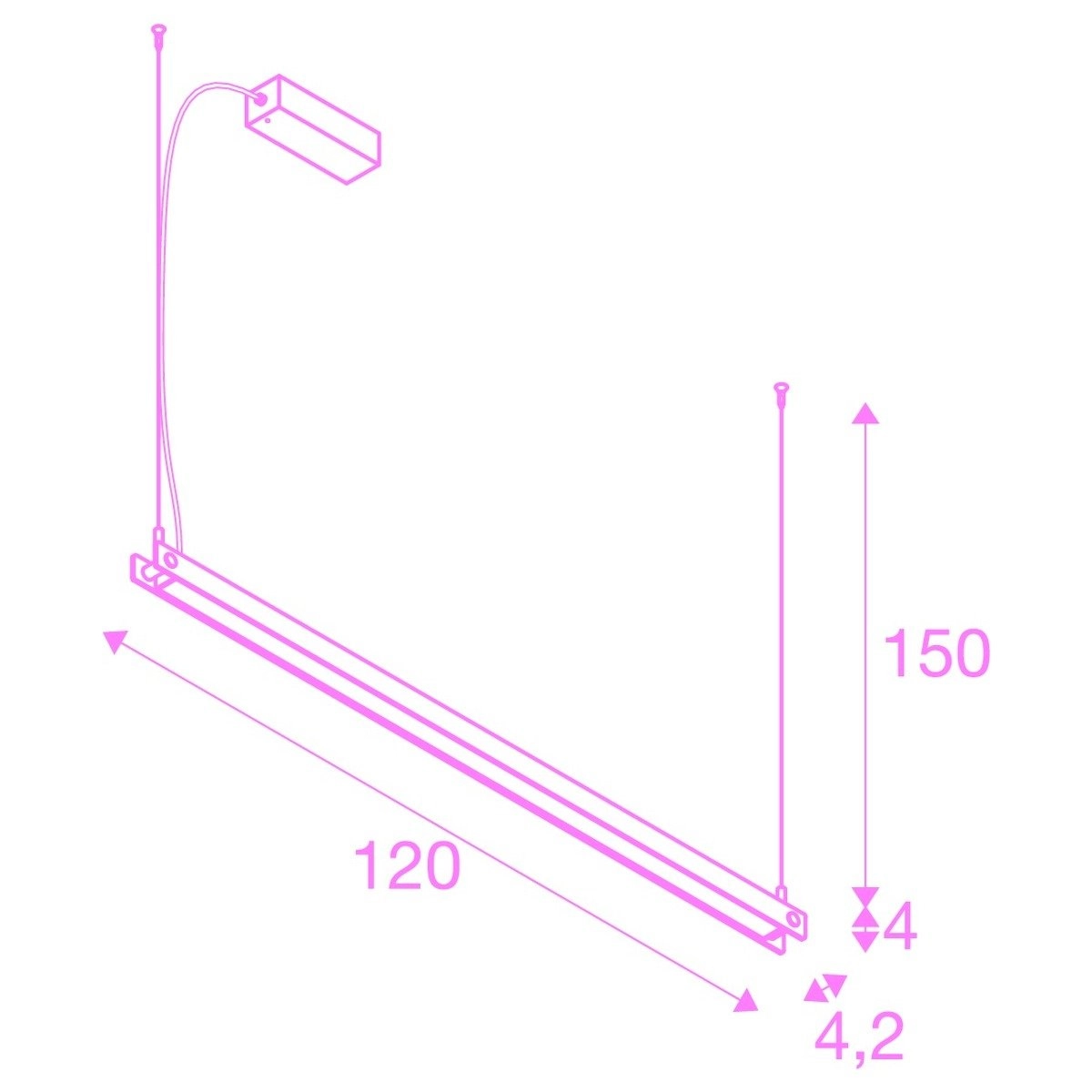 LED Hängelampe Noya 120cm schwarz SLV 4024163236843