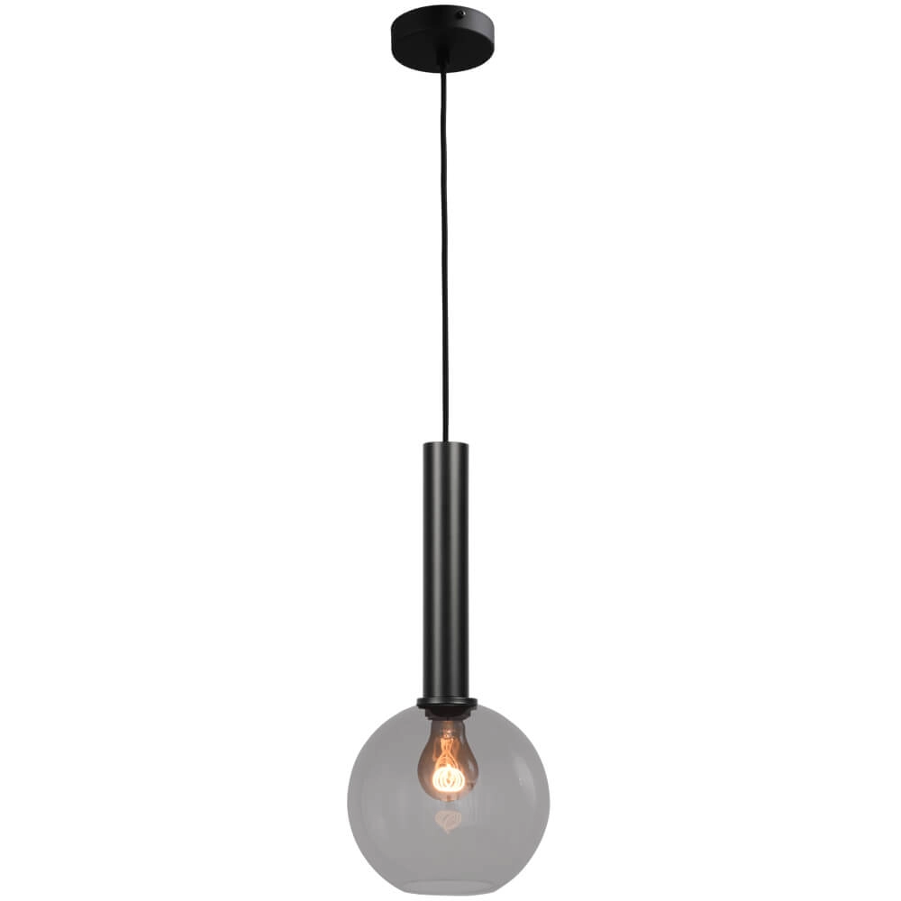 Hängelampe Ø 20cm Bella 2 Schwarz mit Rauchglas