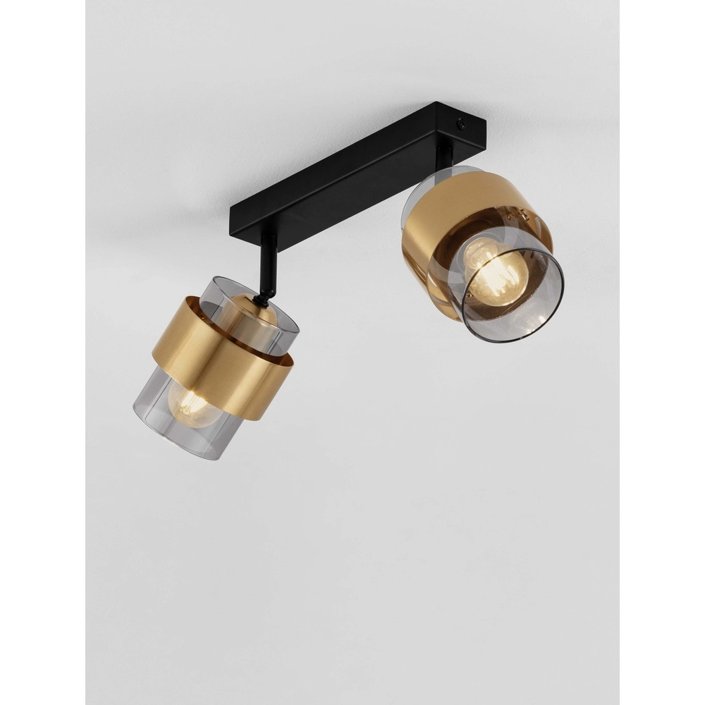 Deckenlampe Sianna 2-flammig schwarz mit gold Lyora 5212017452603
