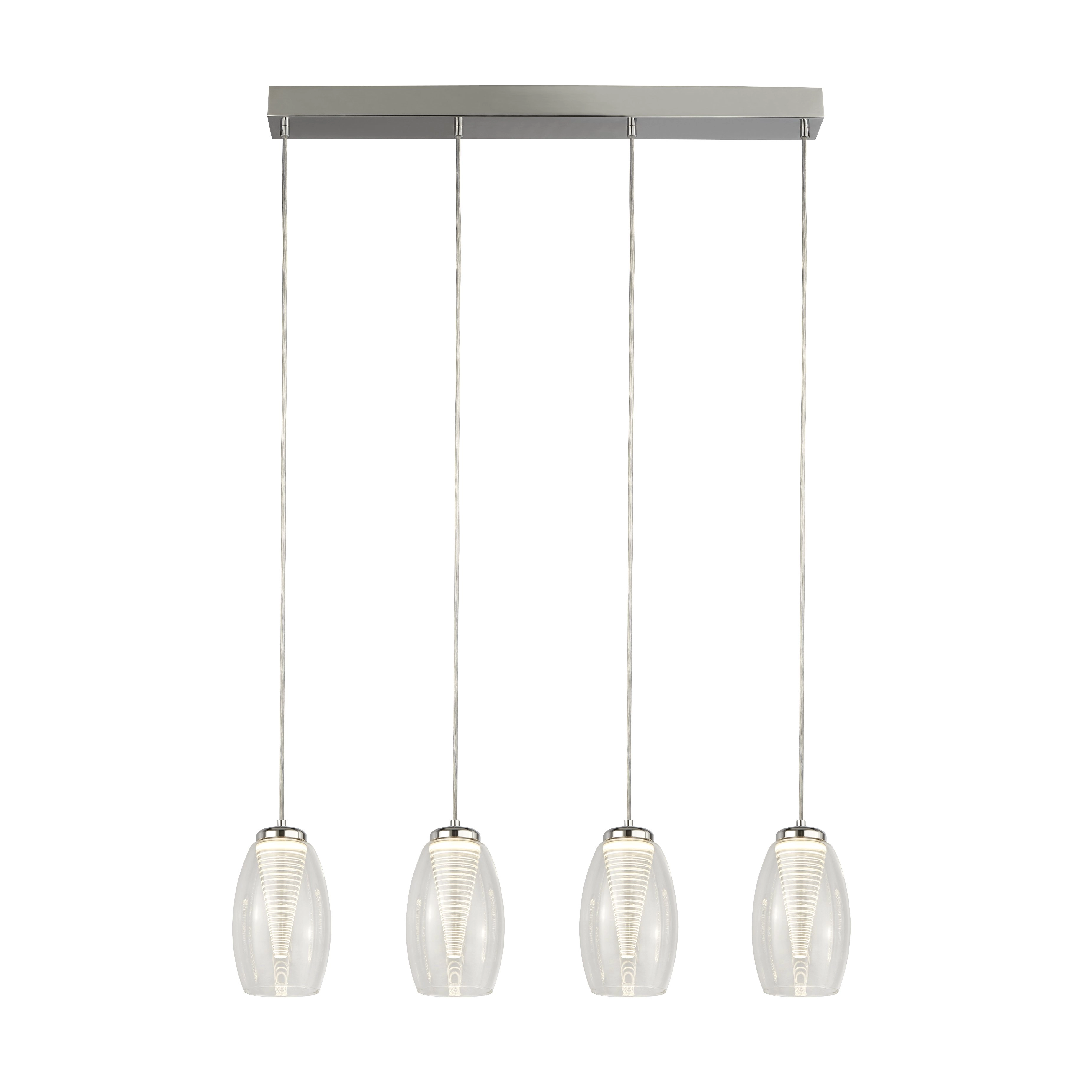 Esszimmer Pendelleuchte Cyclone grau mit klarem Glas Searchlight 5053423174532
