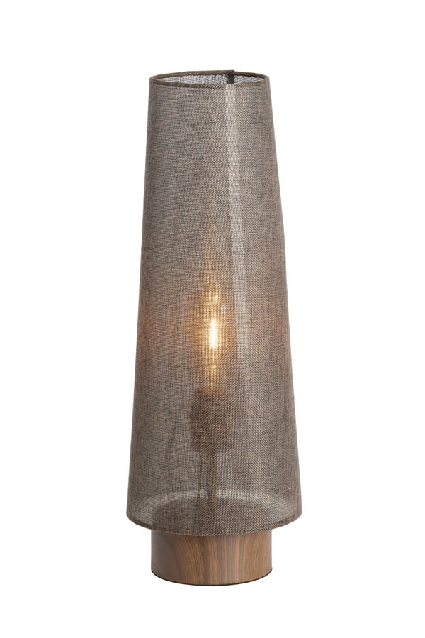Braune Tischlampe Howie Holz Ø 19cm