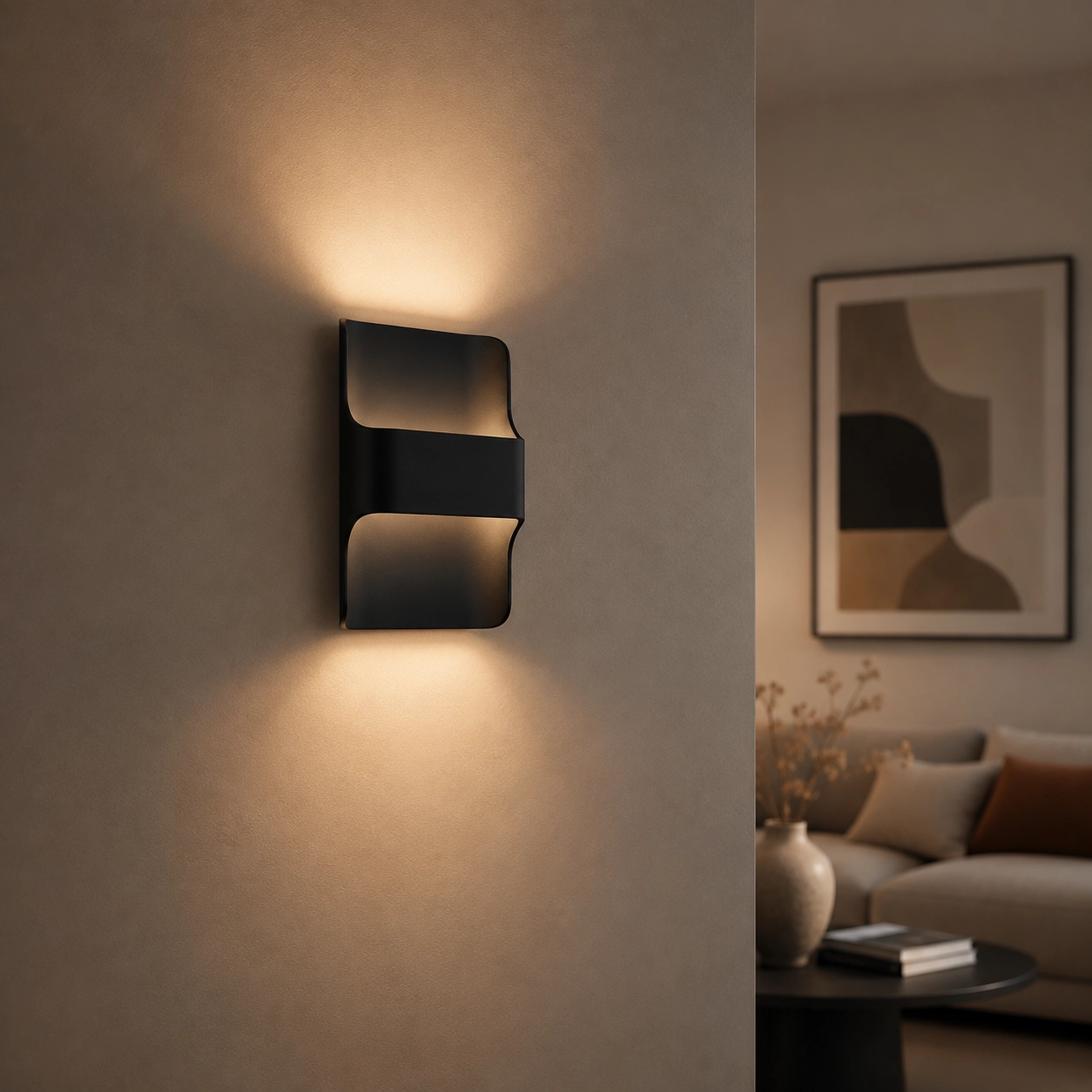 LED-Außenlampe Dallas Oben - Unten schwarz