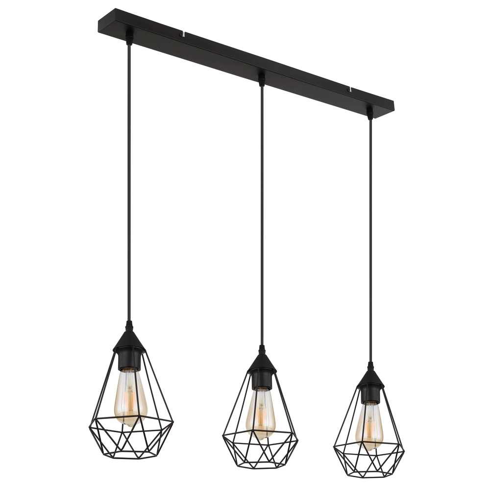 3-Licht Pendellampe Zachary Schwarz Globo 9007371447909