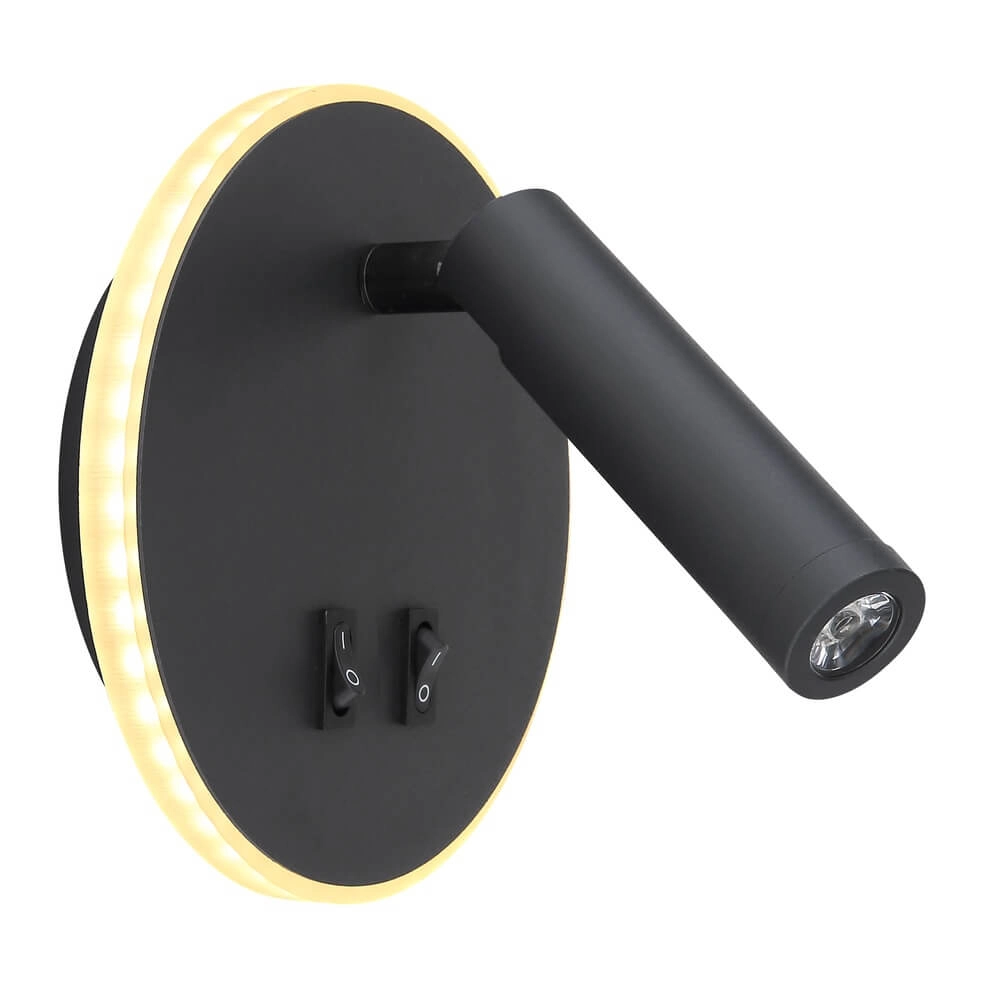 Schlanke Wandleuchte Many schwarz Globo 9007371419616