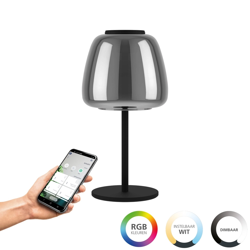 Tischlampe Alfero-Z Rauchglas – App-Steuerung Eglo 9008606312863