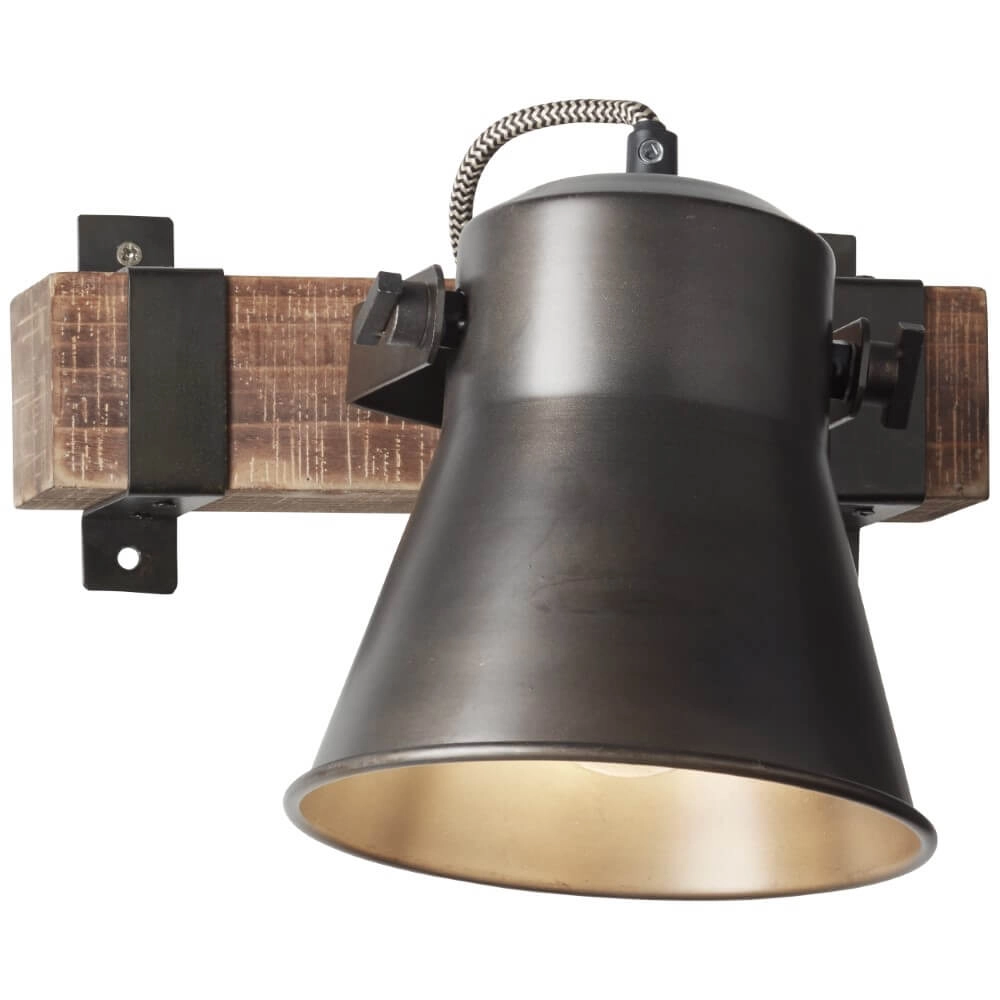Wandlampe Decca schwarz mit braun Brilliant 4004353361432