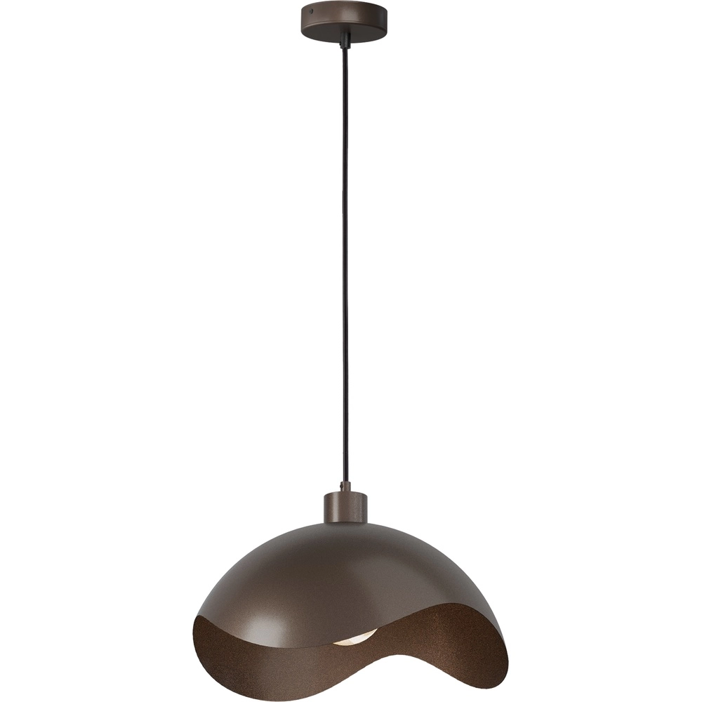 Design-Pendellampe Volta Ø40cm – wellig – Kakao