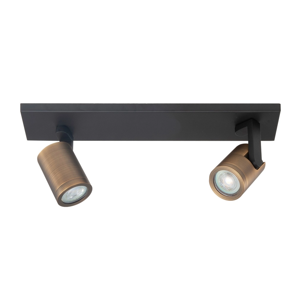 Aufputz-Spot Halo Spot schwarz mit Kupferbronze 2-flammig gerade