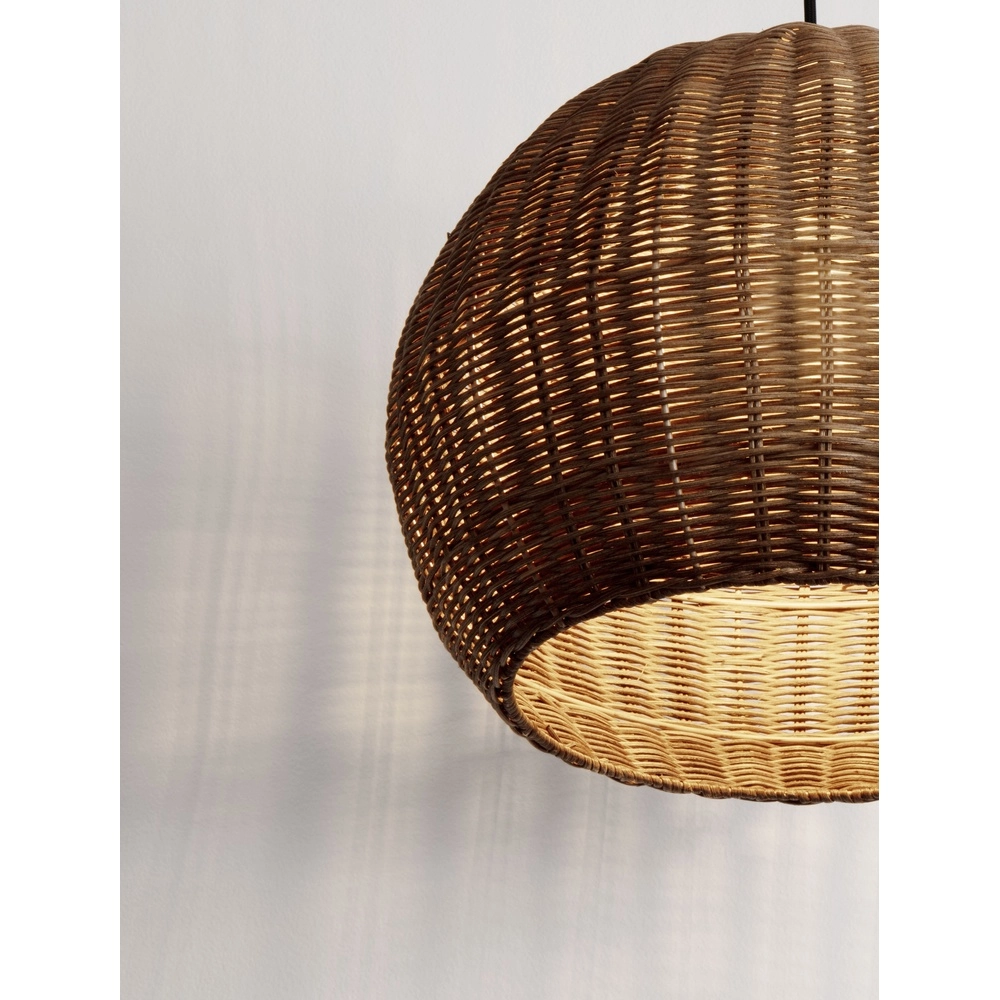 Pendellampe Rielo Schwarz mit Rattan Lyora 5212017487957
