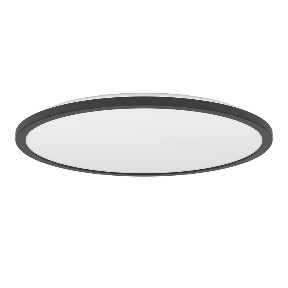 Badezimmerlampe mit Fernbedienung Rovito-R rund – schwarz – Ø 50 cm