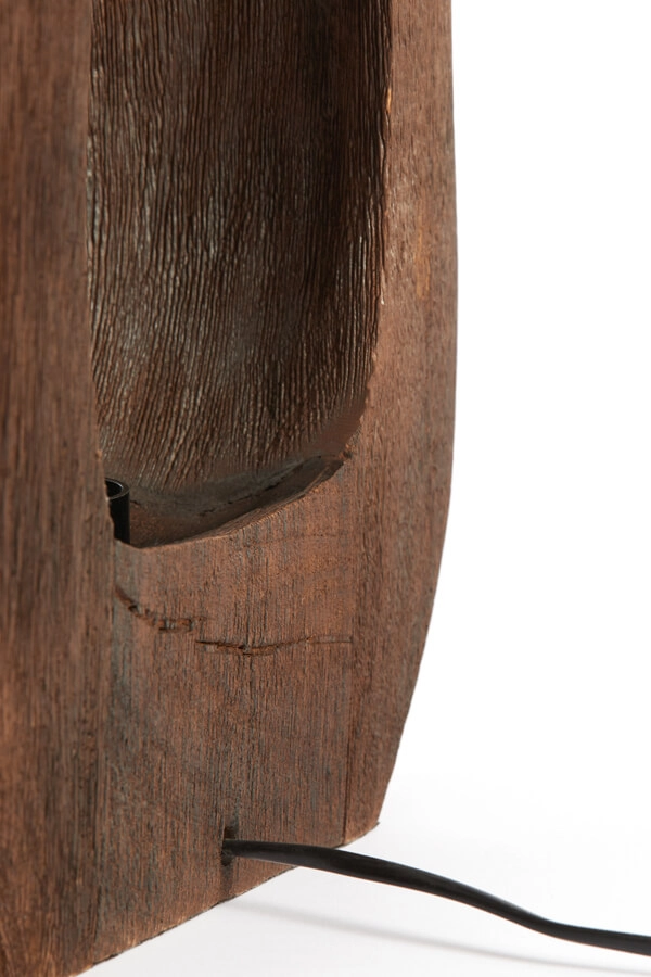 Tischleuchte aus dunklem Holz Kelafo 33 x 40cm Light & Living 8717807691080
