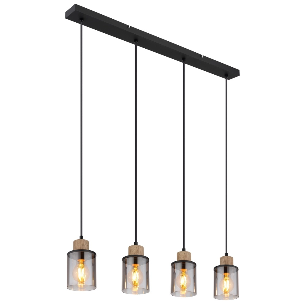 4-Licht Pendellampe Reid Schwarz