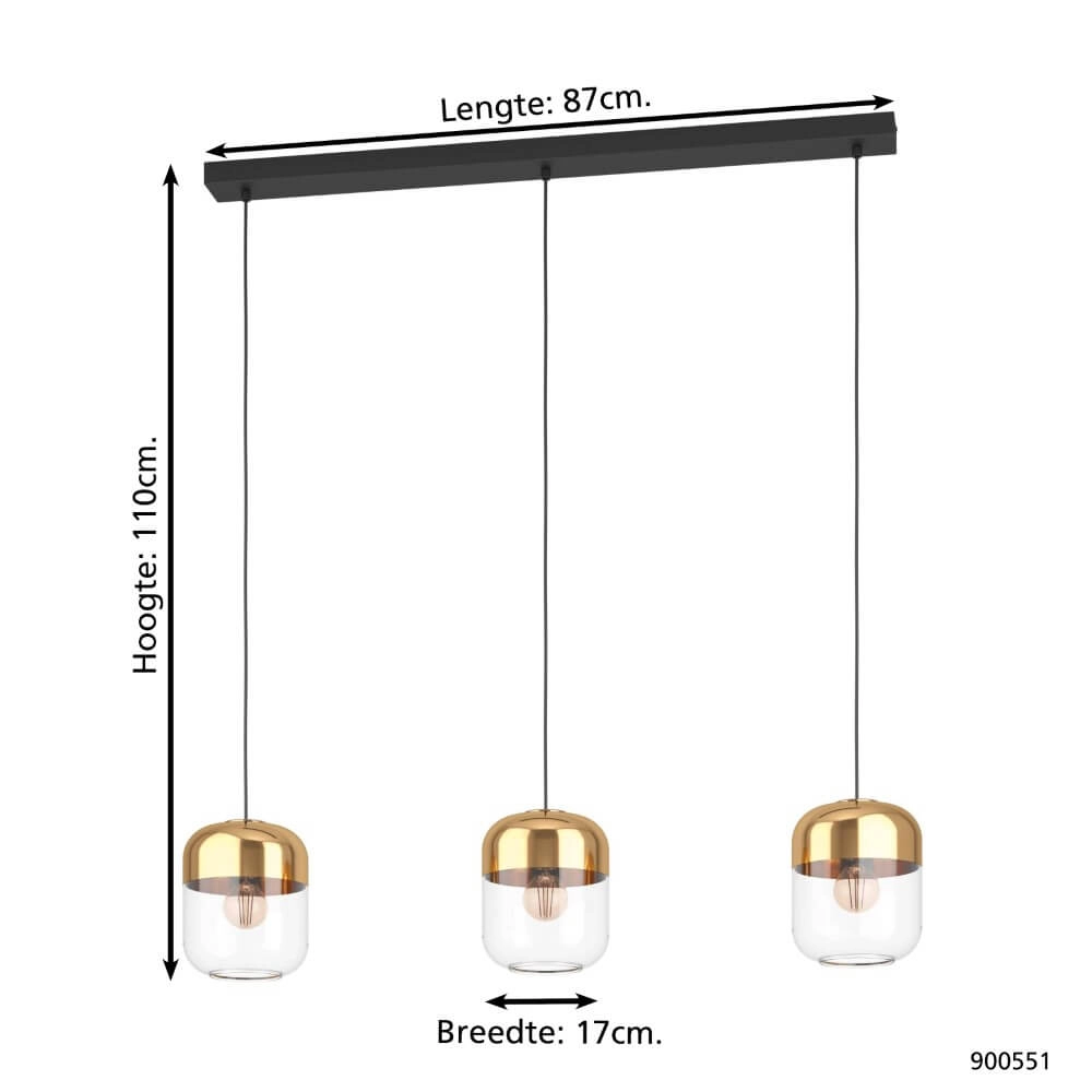 Goldene Esszimmerlampe Maryvilla Eglo 9008606244560