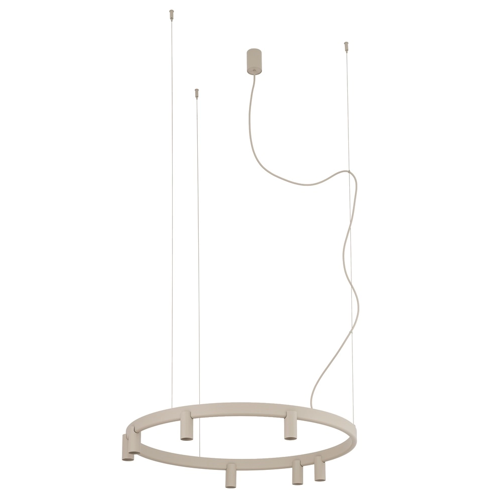 Design-Pendellampe Fourty sandbraun Ø 80 cm Lyora 5903139122849