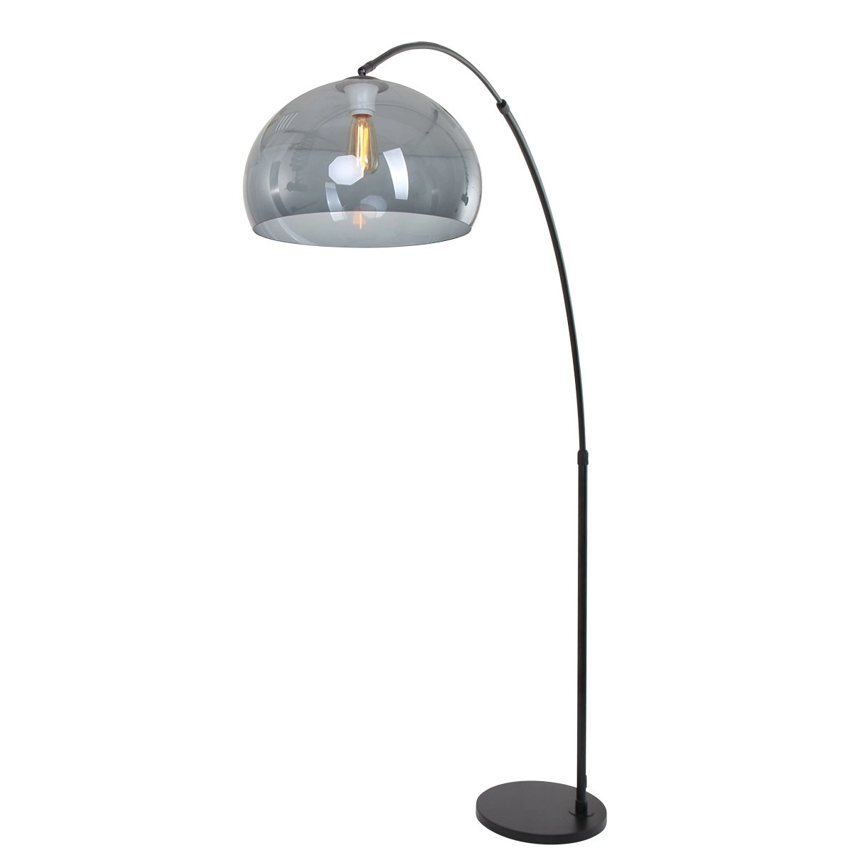 Bogenlampe Stresa schwarz mit Rauchglas Steinhauer 8712746116489