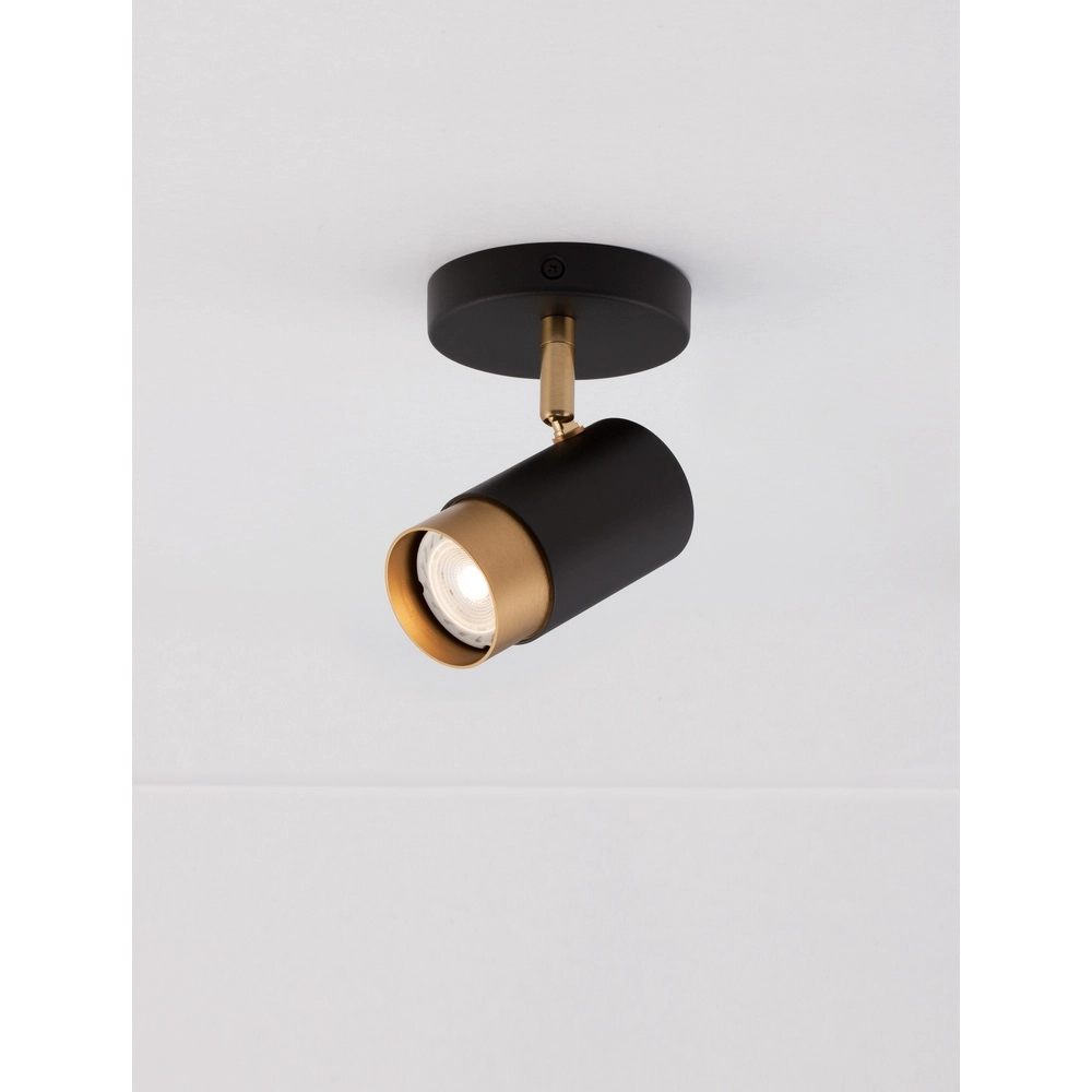 Deckenstrahler Pogno Single schwarz mit gold