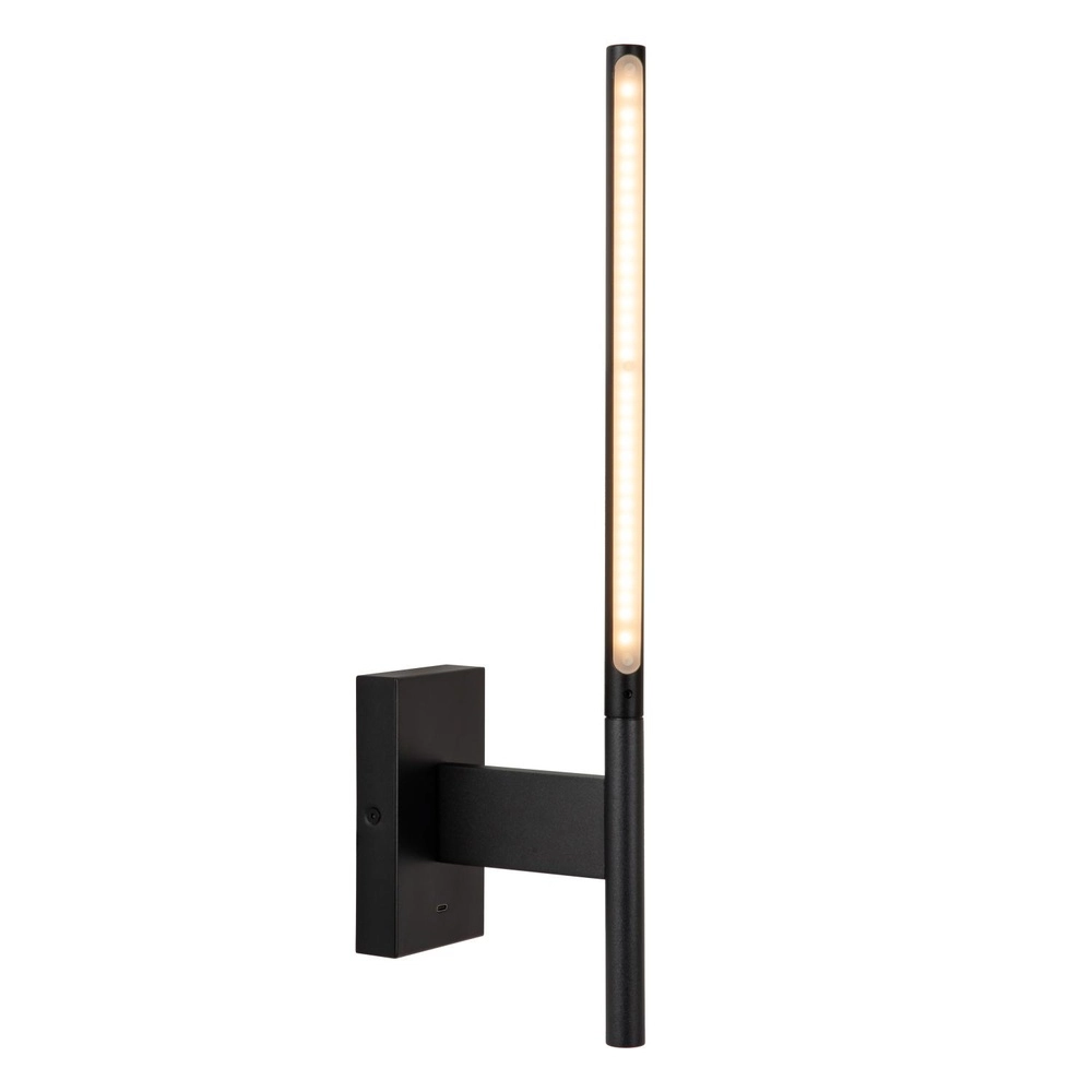 Design-Wandlampe Finan mit USB-Ladepunkt schwarz Lucide 5411212680013