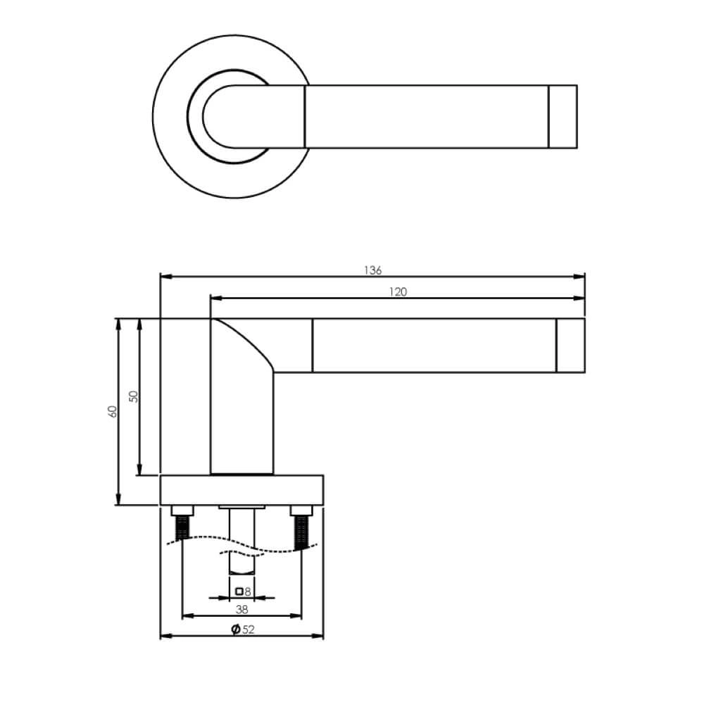 Klassischer Türgriff Nicol Chrom Intersteel 8714186144053