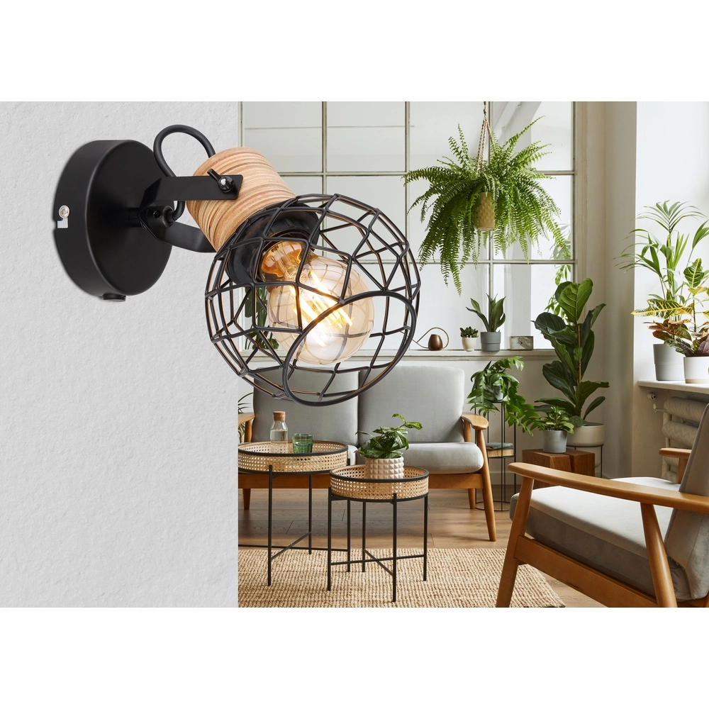 Wandlampe Lacky Schwarz Globo 9007371429356