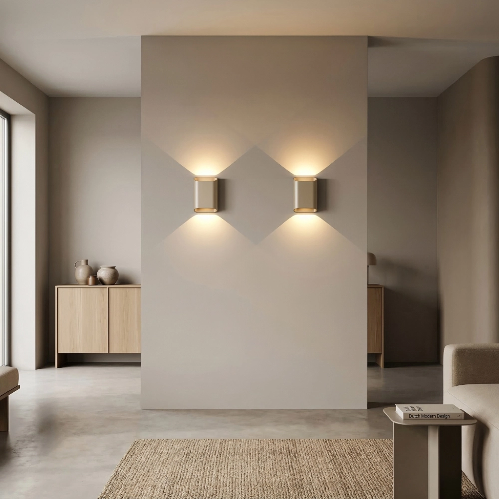 Design-Wandlampe Diaz-S Dämpfen bis warmen Champagner Artdelight 8720701103788