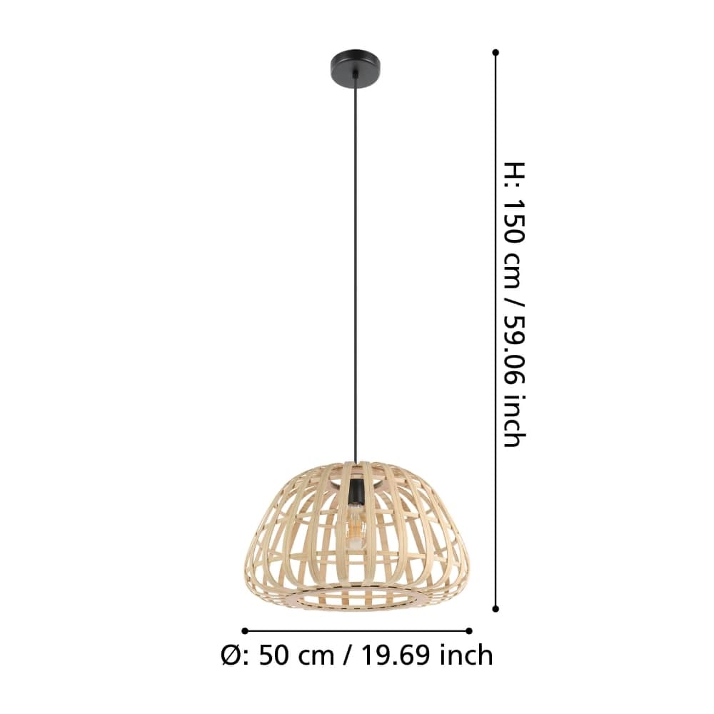 Hängelampe aus Rattan Montezuelo Ø 50cm Stars of Light 9008606240500