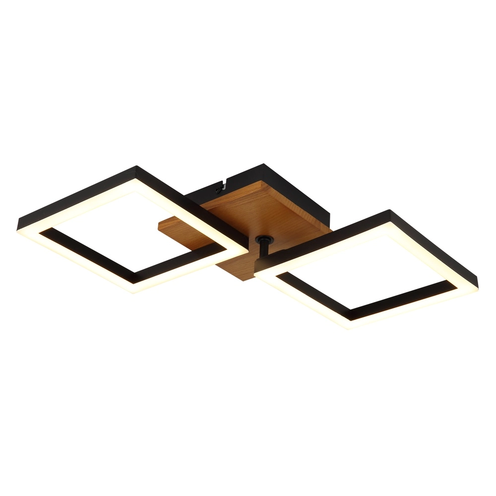 Design-Deckenlampe Kerry Schwarz mit Holzoptik