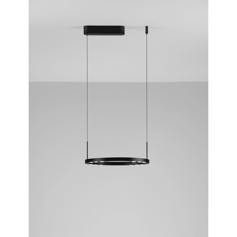 Schlanke Pendelleuchte Lunette schwarz Ø 40cm Lyora 5212017465184