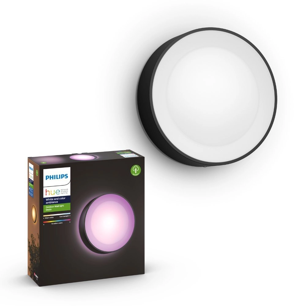 Runde Außenlampe Hue Daylo Schwarz Philips 8718696174401