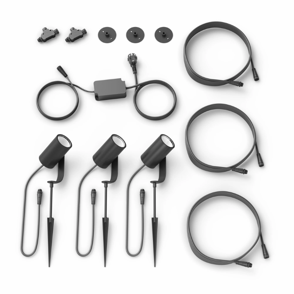 Gartenstrahler-Set Hue Lily 24 Volt - mit 3 Spots Philips 8718696167960
