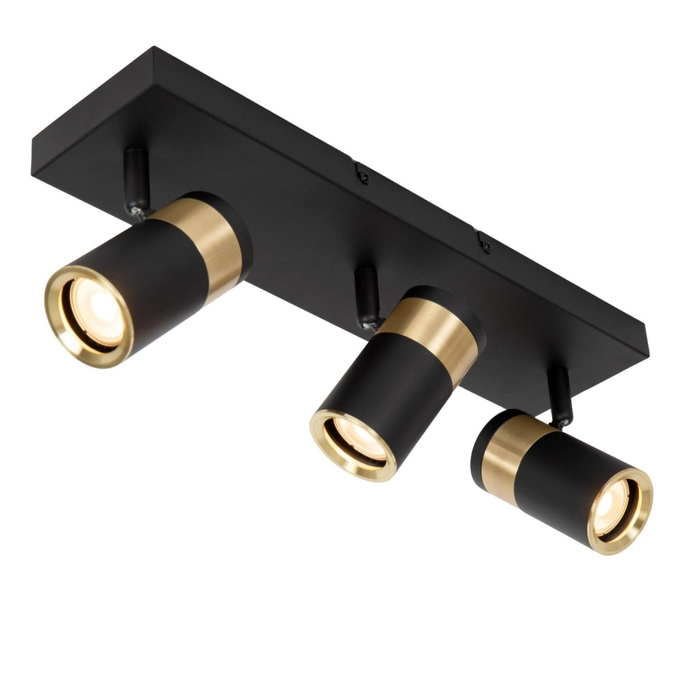 Deckenlampe Gorik 3-hell schwarz mit Gold Lucide 5411212530998