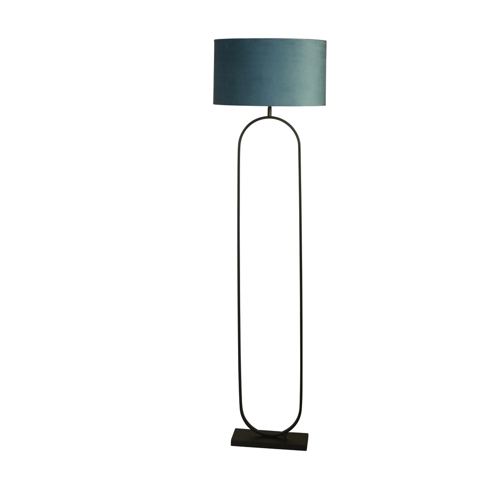 Stehlampe Modish schwarz mit grün blauer Kapuze Searchlight 5053423307596