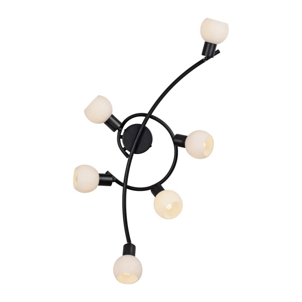 Schwarze Deckenleuchte Loki 6-Licht Just Light 4043689000806