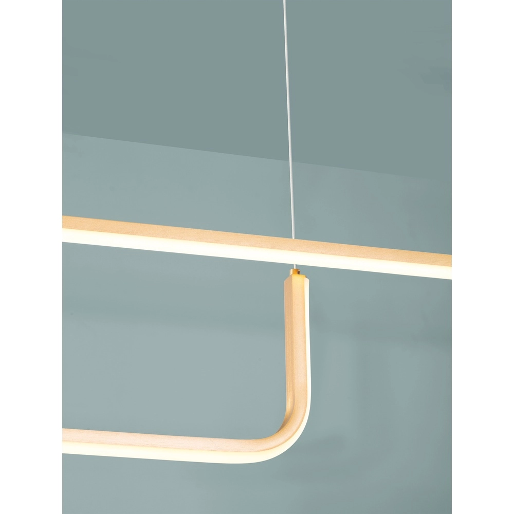 Schlanke Pendelleuchte Strita Gold Doppel 3000K Lyora 5212017448408