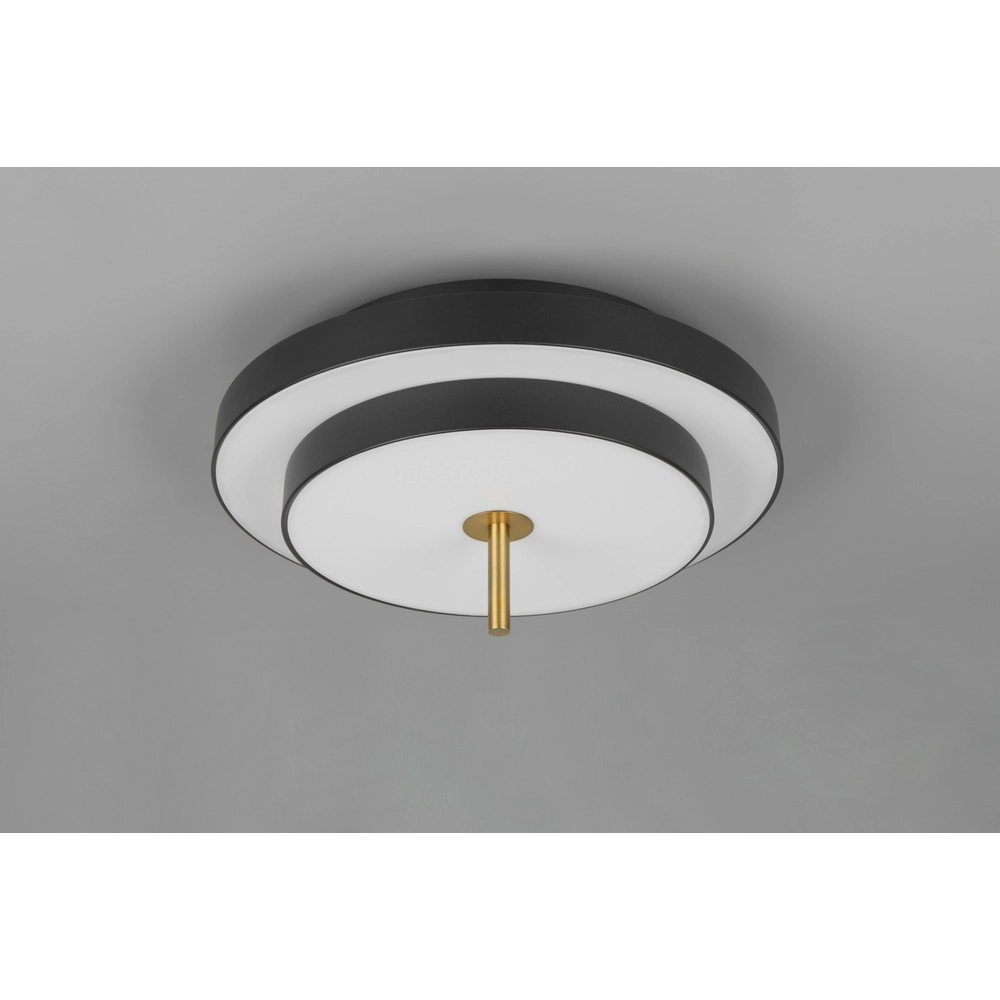 Moderne Deckenleuchte Keaton schwarz mit gold Ø 40cm Trio 4017807653687