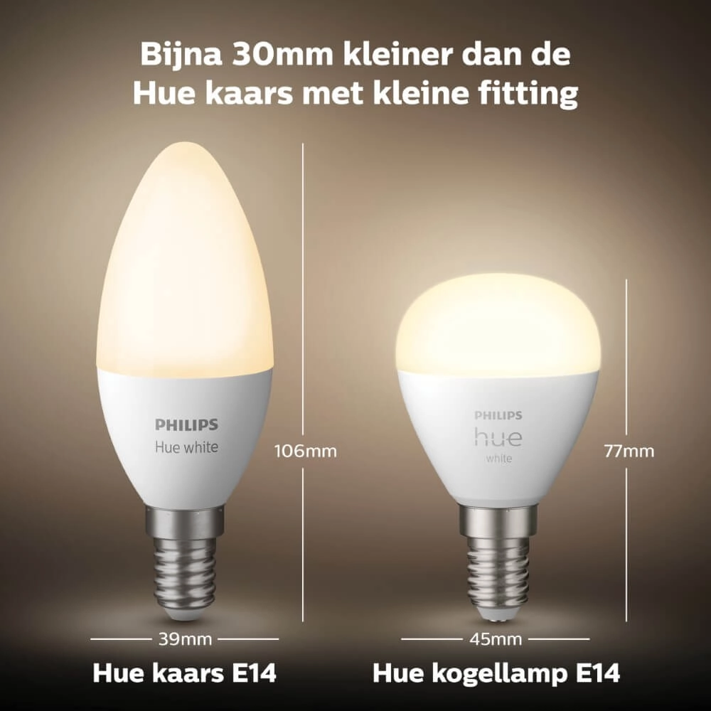 Lichtquellenkugel Hue - E14 - 6W - White 2er-Set Philips 8719514356771
