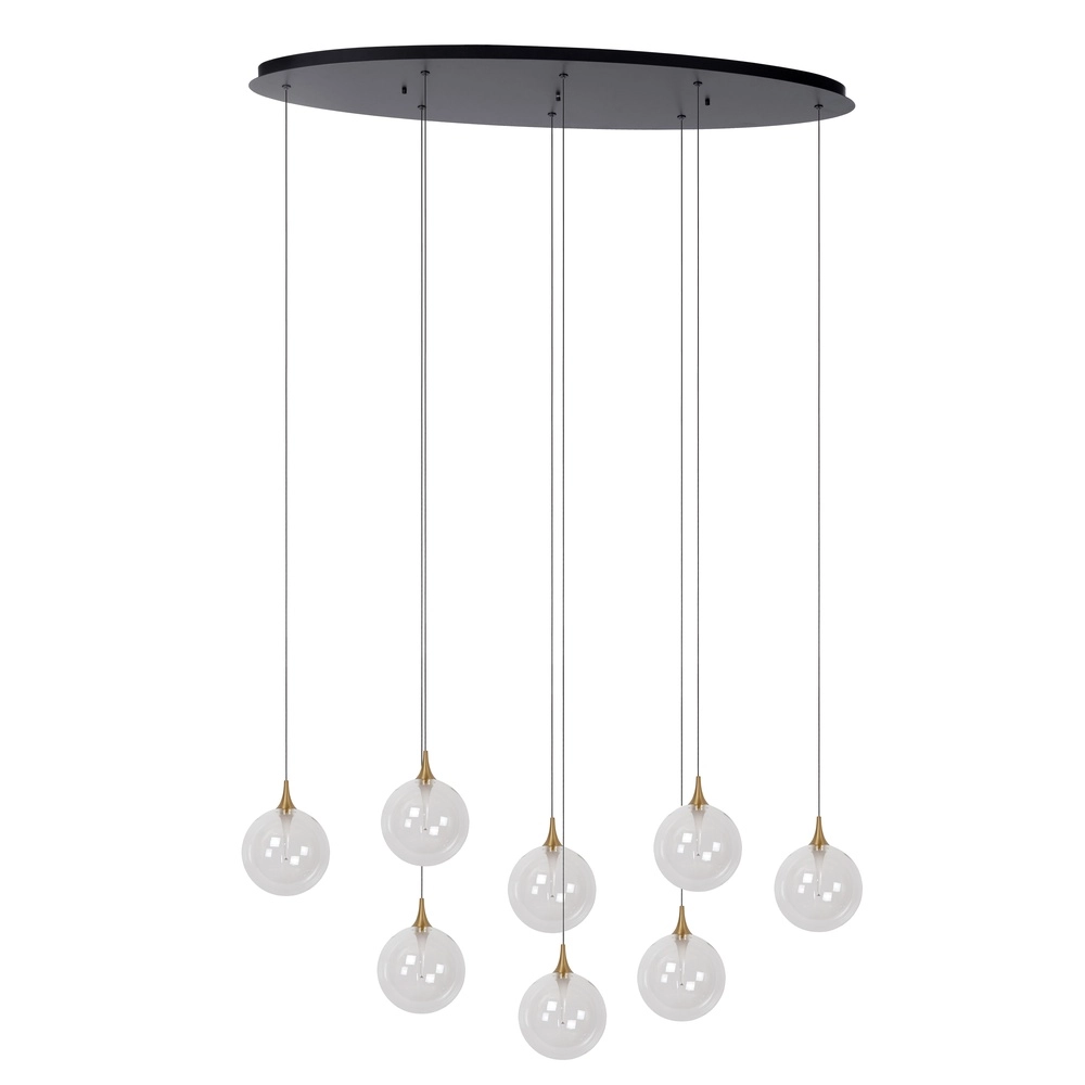 Design-LED-Pendelleuchten Gisela klar – 8x Ø 16 cm Premium by Lucide 5411212134820