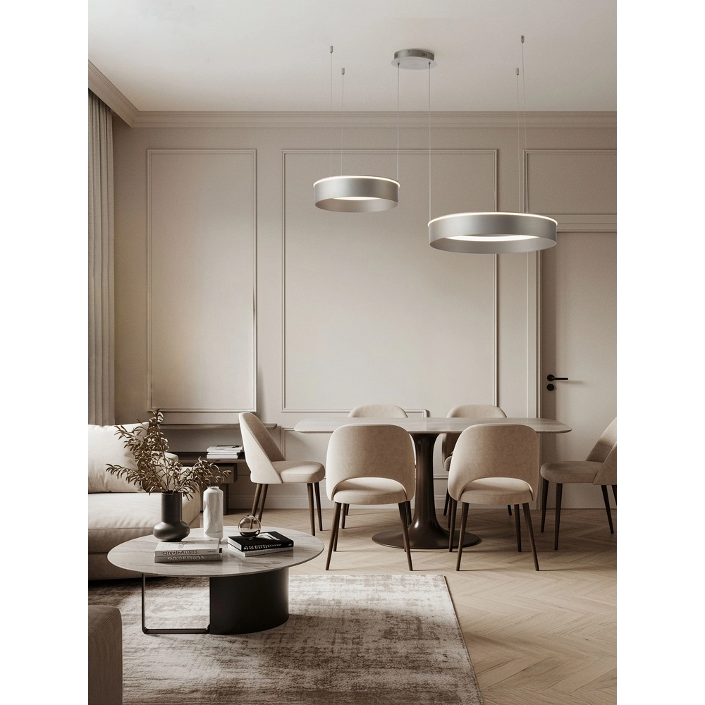 Moderne Pendellampe Olivia Doppelnickel
