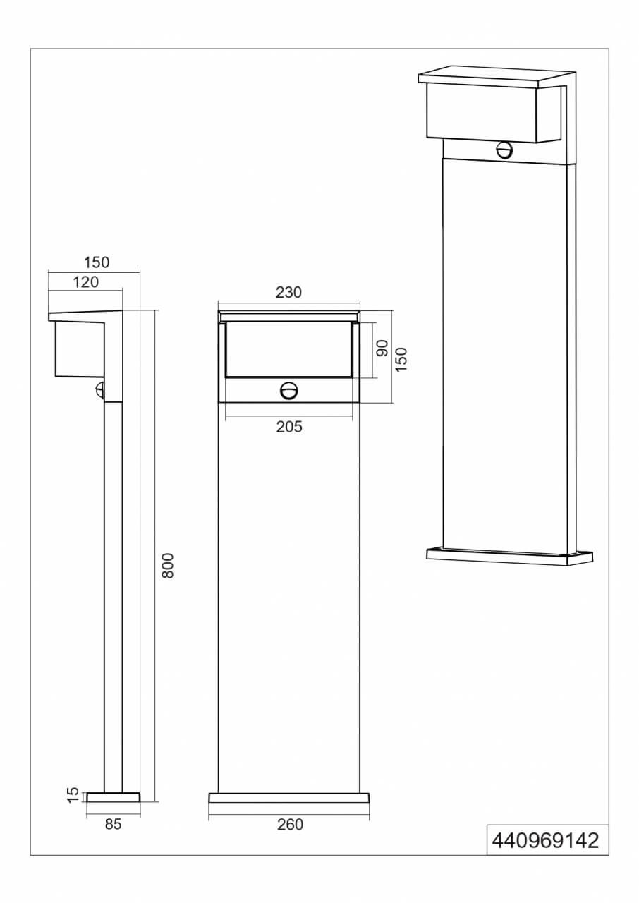Stehlampe Nestos Anthrazit 80cm Trio 4017807564020