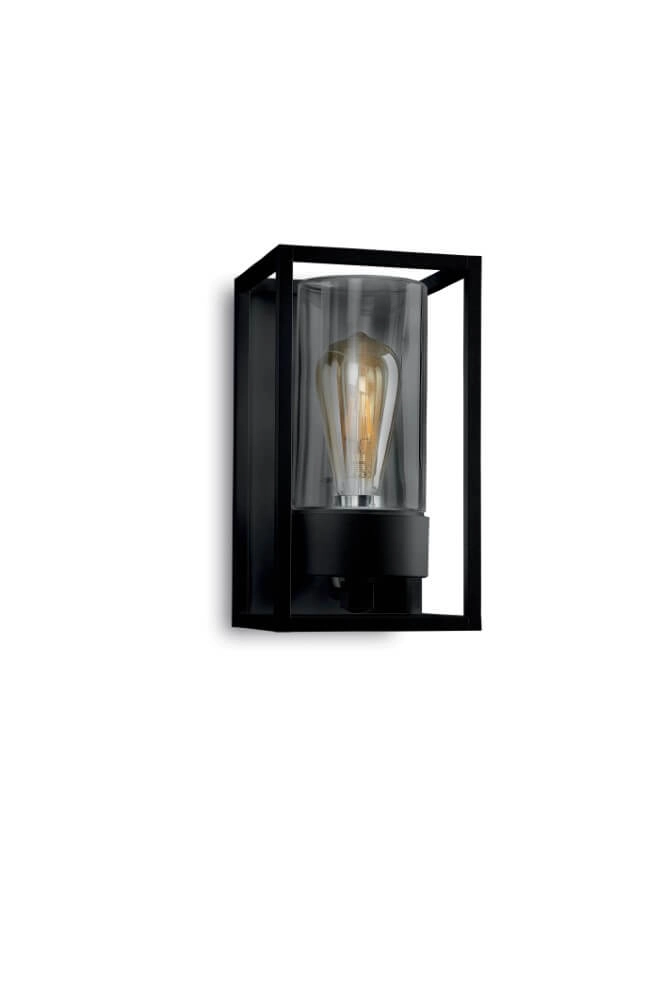 Schwarze Außenleuchte Cubic3 transparentes glas