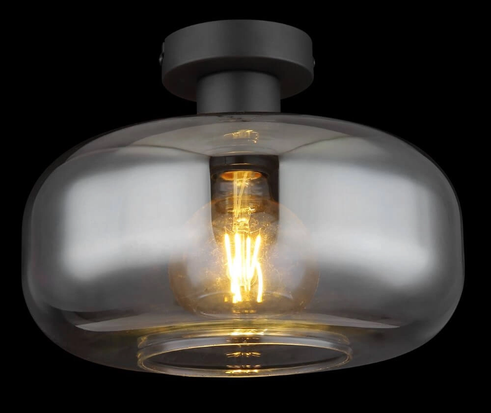 Schwarze Deckenlampe Giuseppe Rauchglas Globo 9007371432226