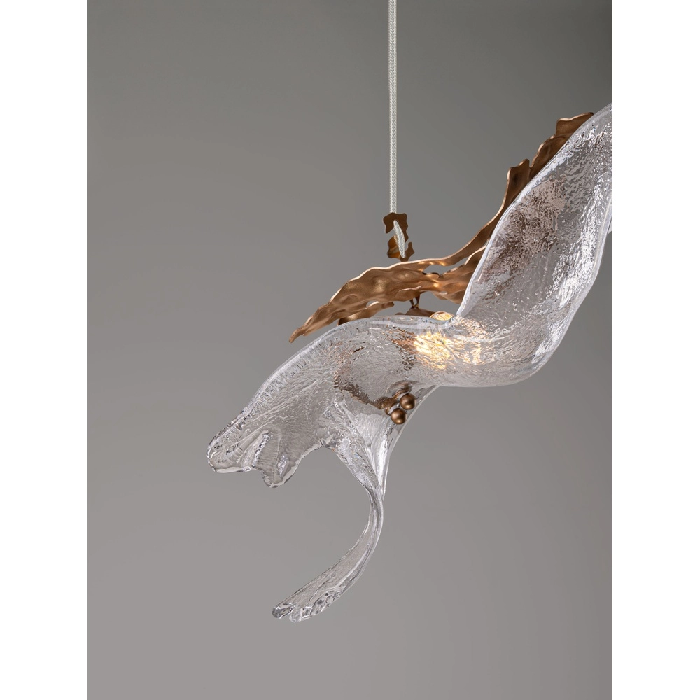 Goldene Pendellampe Avesa mit klarem Glas Lyora 5212063500419