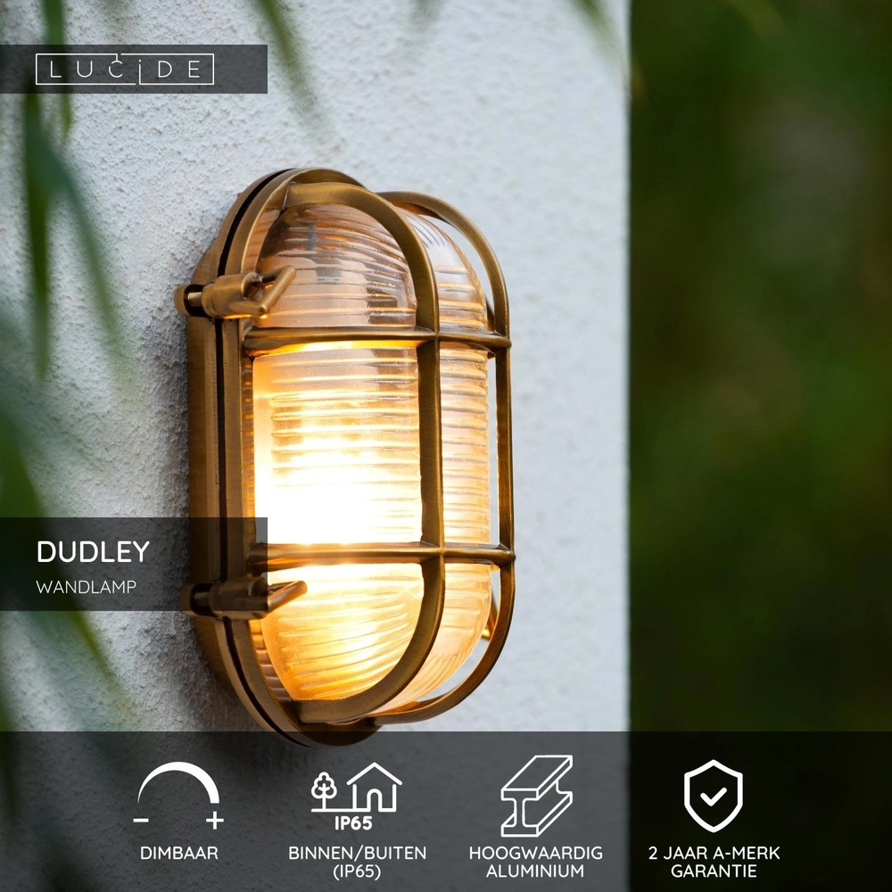 Bullseye-Wandlampe Dudley IP54 Gold Lucide 5411212114884