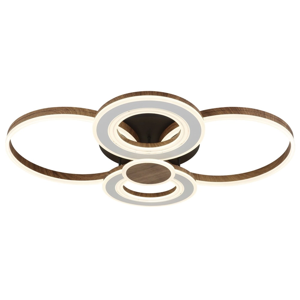 Design-Deckenlampe Mara Schwarz mit Holzoptik