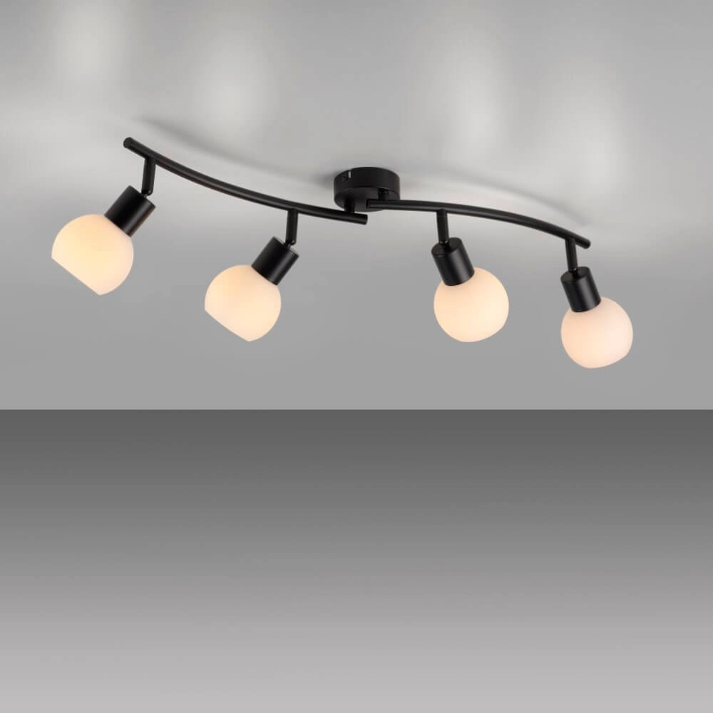 Schwarze Deckenleuchte Loki 4-Licht Just Light 4043689000790