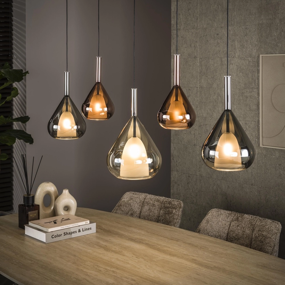 Esstisch-Pendellampe Wings 5-Licht - Ø 24 cm Glas